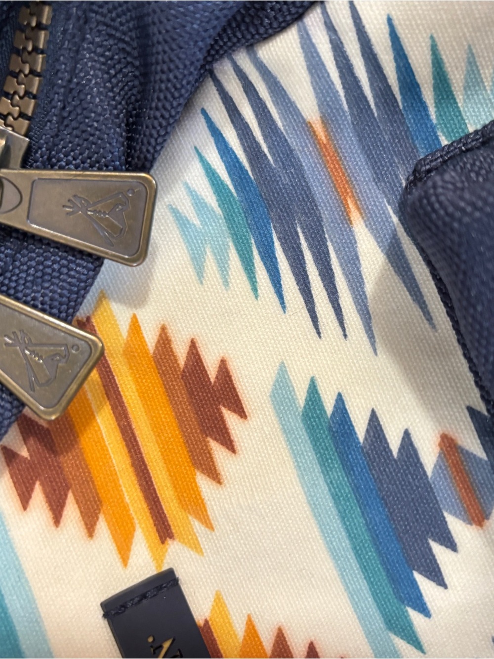 Pendleton Navy & Teal Aztec Pattern Backpack - Picture 2 of 4